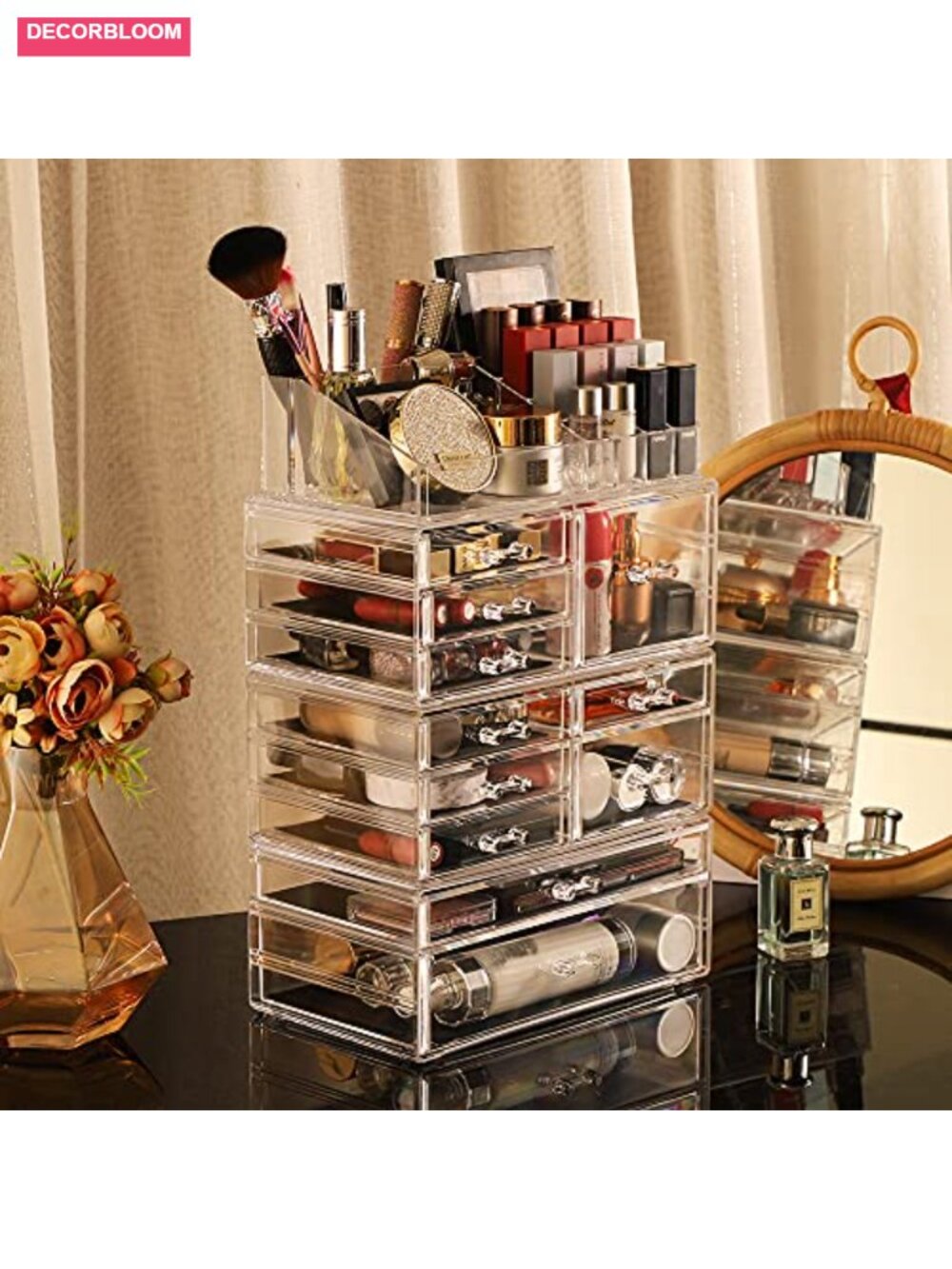 Clear Acrylic Makeup Storage Organizer with 10 Drawers Stackable Cosmetic - Picture 5 of 5